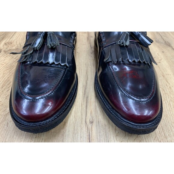 WALK LONDON Tassel Kiltie Loafers Shoes Men's Dark Burgundy Leather Size 11 - Picture 6 of 16